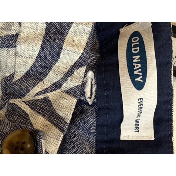 Old Navy Shorts Womens Everyday Short Linen Blend Floral Preppy Blue Size 10 M - Picture 8 of 13
